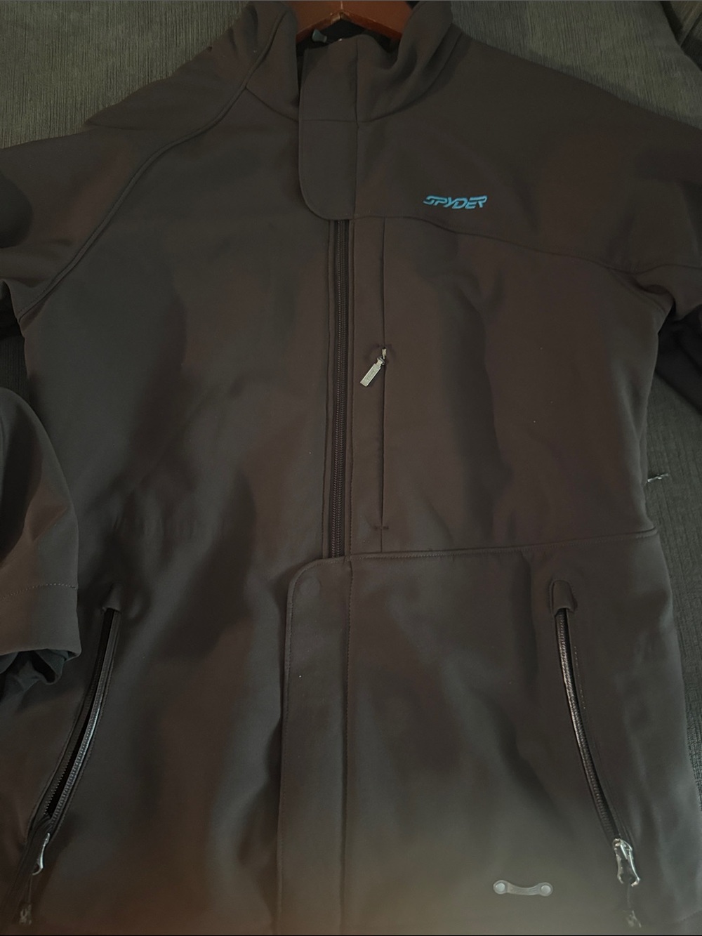 Spyder Women’s Performance Softshell Jacket in Dark Brown with Teal Logo